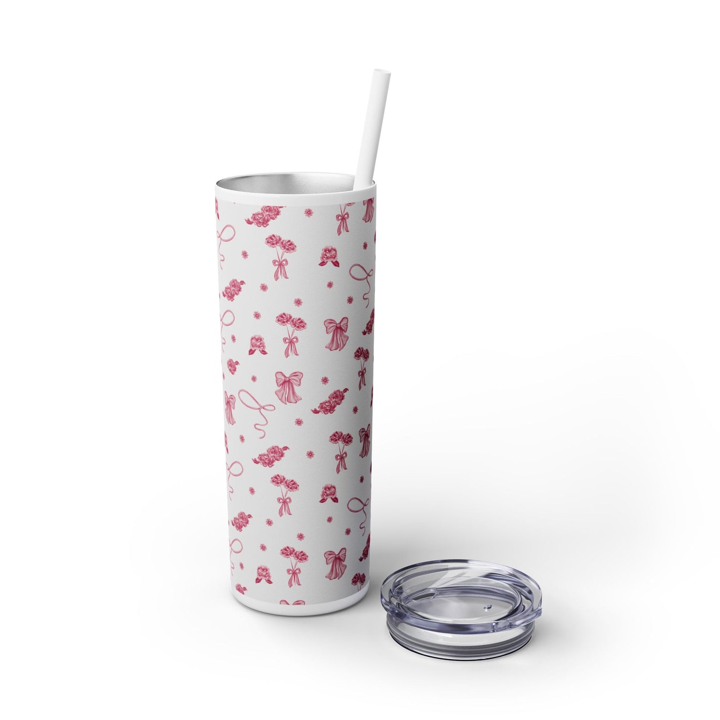 Toile Tumbler with Straw (white)