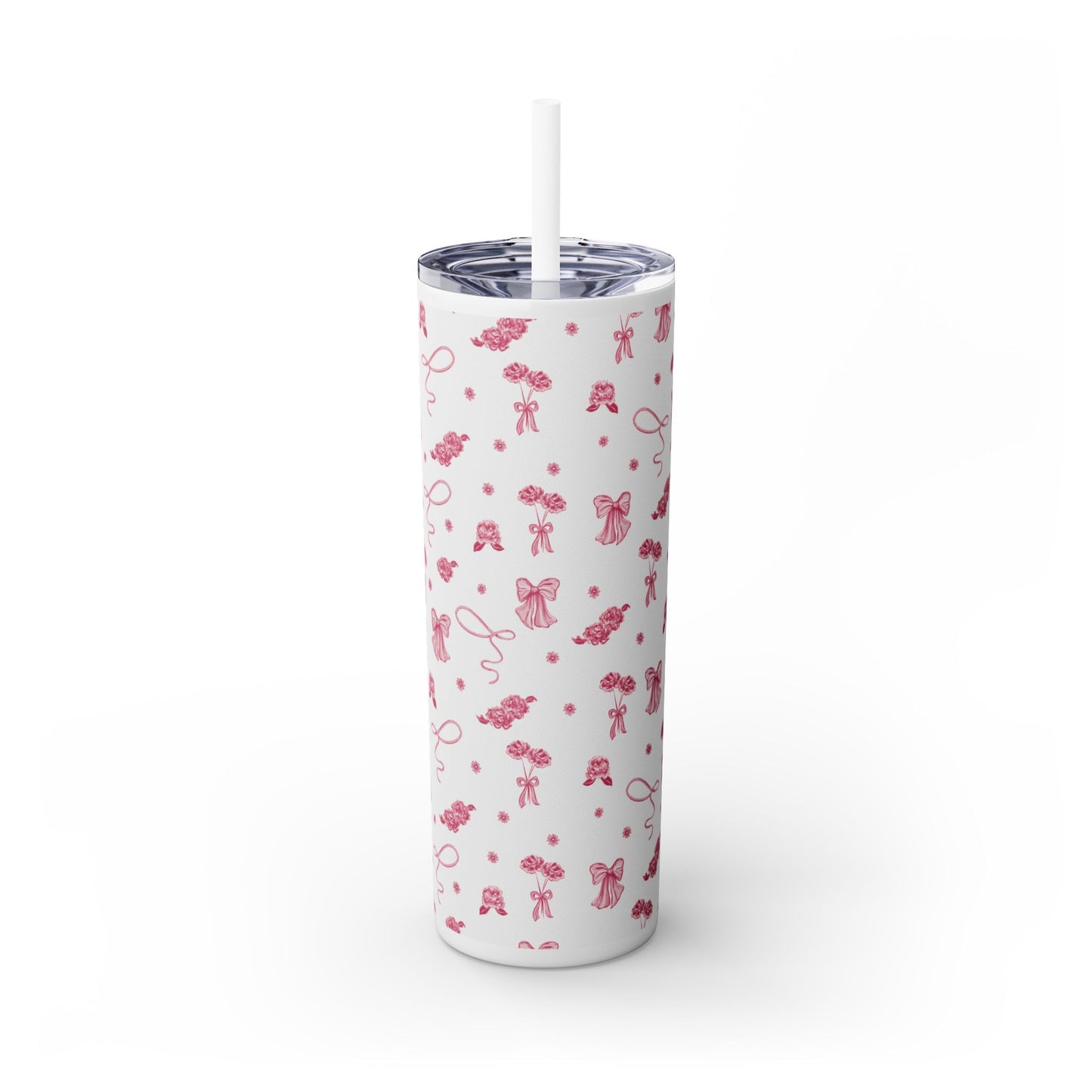 Toile Tumbler with Straw (white)