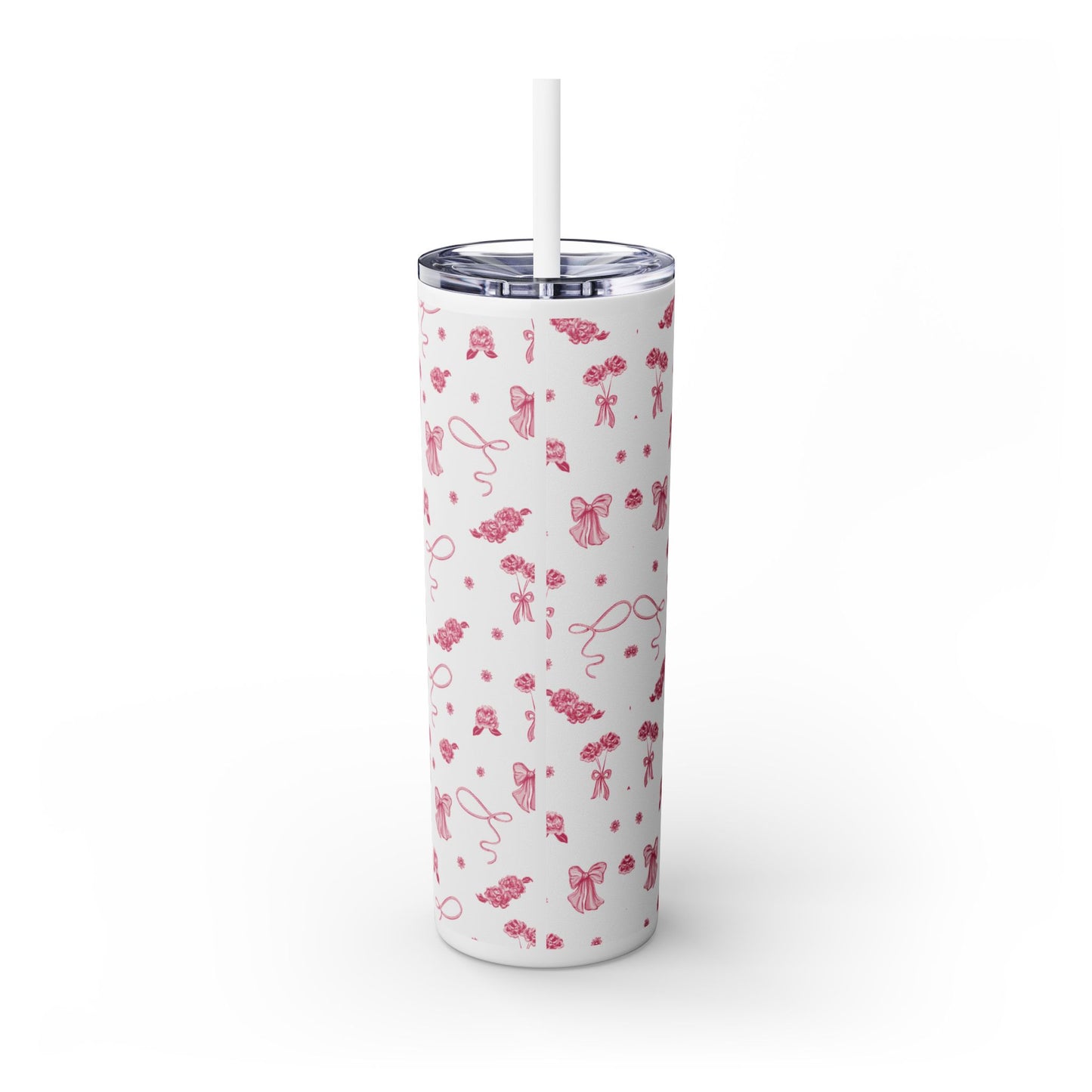 Toile Tumbler with Straw (white)